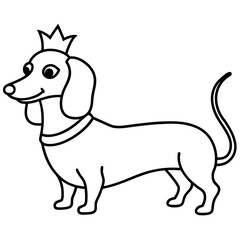 Dachshund Dog Coloring Page for Kids
