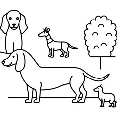 Dachshund Dog Coloring Page for Kids