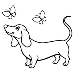 Dachshund Dog Coloring Page for Kids