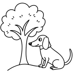 Dachshund Dog Coloring Page for Kids