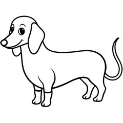 Dachshund Dog Coloring Page for Kids