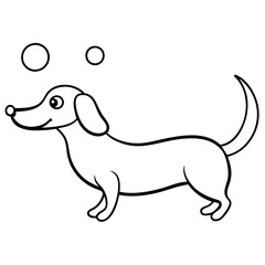 Dachshund Dog Coloring Page for Kids