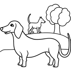 Dachshund Dog Coloring Page for Kids