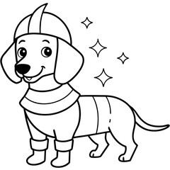 Dachshund Dog Coloring Page for Kids