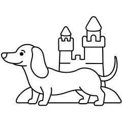 Dachshund Dog Coloring Page for Kids
