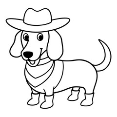 Dachshund Dog Coloring Page for Kids