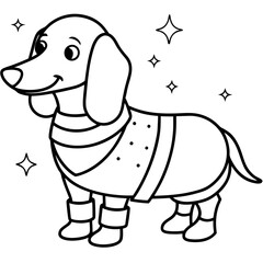Dachshund Dog Coloring Page for Kids