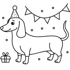 Dachshund Dog Coloring Page for Kids