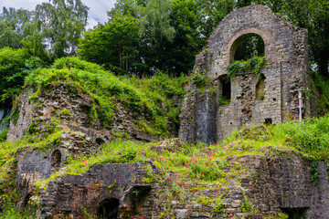 Remains of the 1790s era Clydach Ironworks in the South Wales Valleys, UK