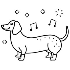 Dachshund Dog Coloring Page for Kids