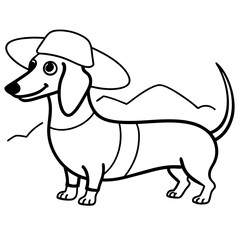 Dachshund Dog Coloring Page for Kids