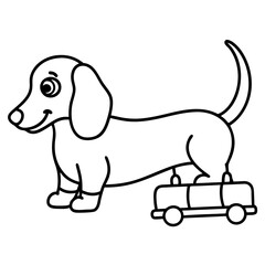 Dachshund Dog Coloring Page for Kids