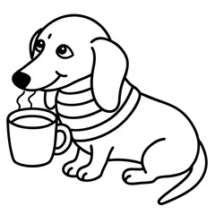 Dachshund Dog Coloring Page for Kids