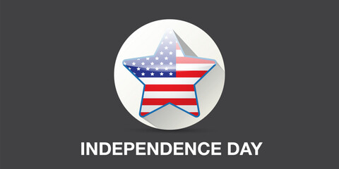 Independence Day USA Banner, background and Greeting Card with Star with usa flag. 4th of July United States Independence Day Celebration Design Vector Illustration. Independence day poster template