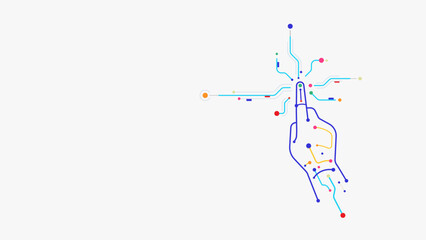 Digital hand touching tech connection future background