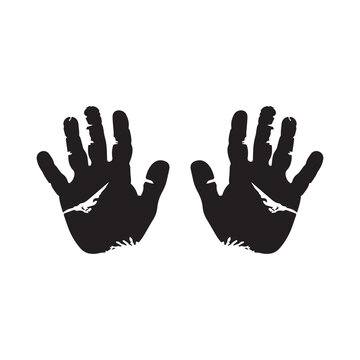 recommend clip art: Black hand right and left human icon concept print design.