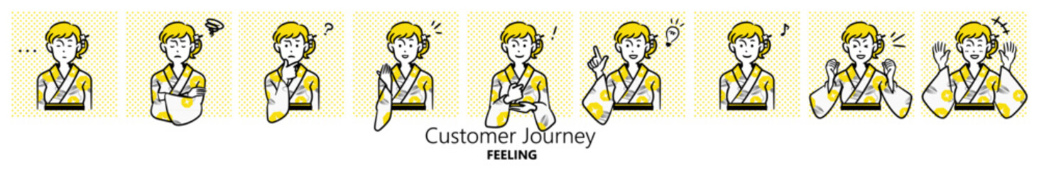 人物イラスト｜浴衣（女性）