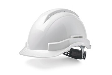 White Safety Helmet Isolated on White Background