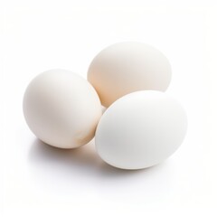 Three Eggs on White Background