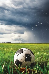 Naklejka premium Soccer match delayed