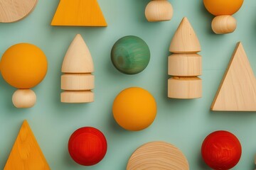 Kid toy flat lay birch handmade design