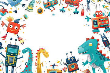 Naklejka premium a poster with a colorful robot 