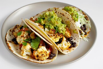 Tasty Cauliflower Tacos with Zesty Sriracha Black Beans