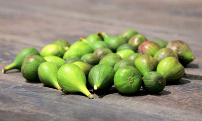 fresh figs on a wooden table 