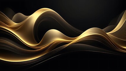 Obraz premium Abstract wavy creative urgency minimalist golden shade gradient background.