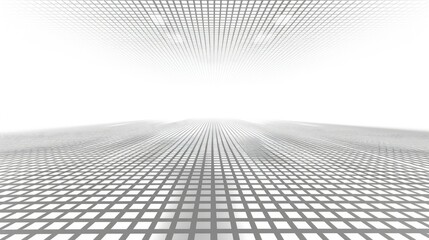 Silver gray perspective grid background image creates a square pattern. Platform for technology