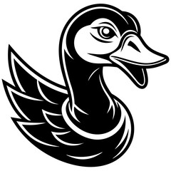 A duck silhouette logo icon vector illustration