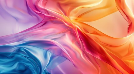 Obraz premium Abstract Flowing Colors: A Symphony of Hues - A digital art piece showcasing a dynamic blend of vibrant colors, capturing the fluid movement of light and form.