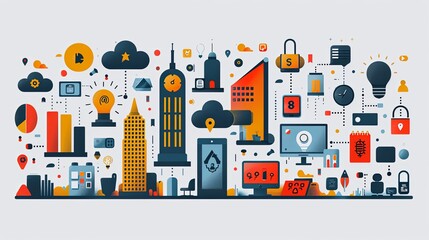 Business topics, company - modern outlined flat vector concept illustrations set, corporate Memphis style Business metaphor