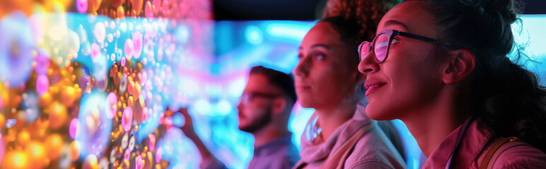 People at an innovation conference are are looking at the screen