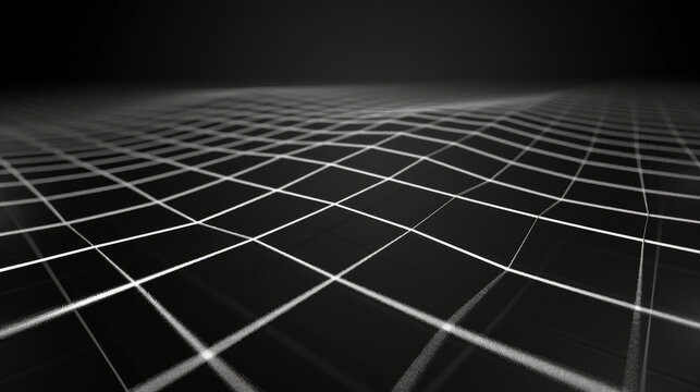 Grid thin white lines with a dark background in perspective