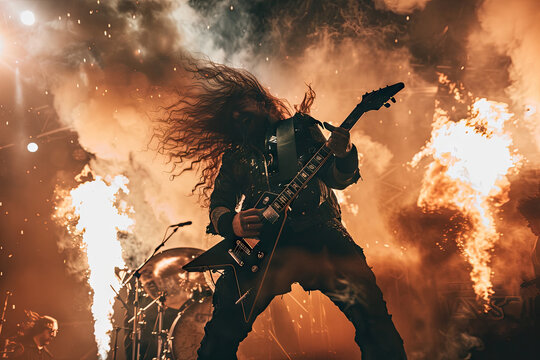 Powerful portrait of a super cool extreme metal rock