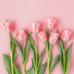Fototapeta premium bouquet of pink tulips