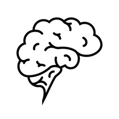 human brain side view. HD icons and logos. outline design style. suitable for technology, models, chips, robots, etc. vector design template