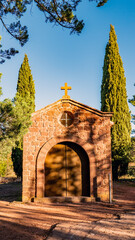 Prades, Catalonia, Spain - November 19, 2023: Ermita de Sant Antoni (St Anthony Hermitage)