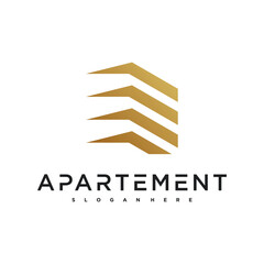 Creative concept of apartment logo design. Premium Vector