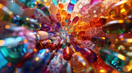 Drugs pills powders escape trap. Generative AI