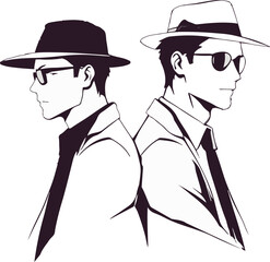 Happy Friendship Day Them Silhouette Vector Style Image With White Background.