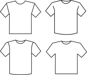 oversize crew neck t shirt line  set  vector illustration mens short sleeve drop shoulder t shirt front and back view technical cad drawing template