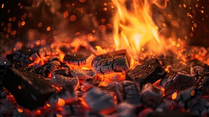 Hands warming, wood fire. Generative AI