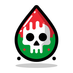 Icon with Palestinian Colors. Vector Illustration.