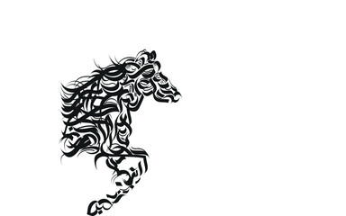 Fototapeta premium Print Horse shaped by Arabic calligraphy digital calligraphy ,digital arabic calligraphy, arabic calligraphy letters, arabic calligraphy , arabic design, art, calligraphic design, artwork, classic, 