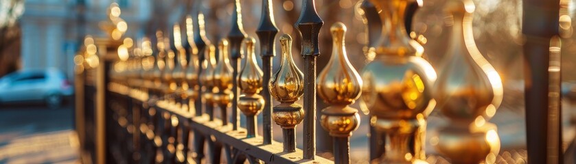 Stainless Steel Fence Decorated in Gold