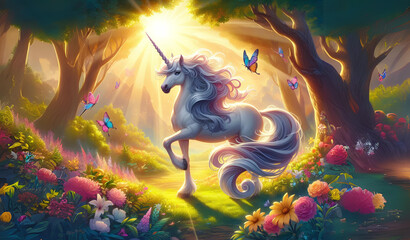 Mythical animal unicorn