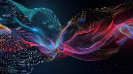 Fototapeta premium Abstract glowing neon and pastel colors light and wave futuristic background