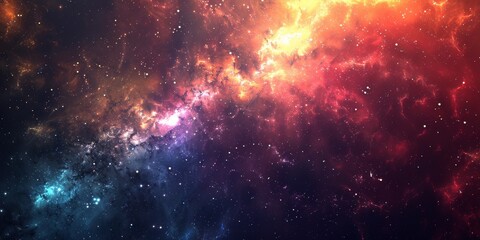 Obraz premium The image is a depiction of a nebula, a vast interstellar cloud of dust, hydrogen, helium and other ionized gases.